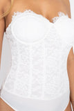 Alluring Lace Bodysuit in White