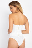 Alluring Lace Bodysuit in White