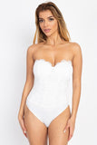 Alluring Lace Bodysuit in White