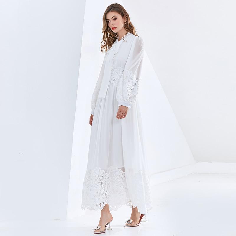 ALMIRA Retro Lace Edge Maxi Dress in colors