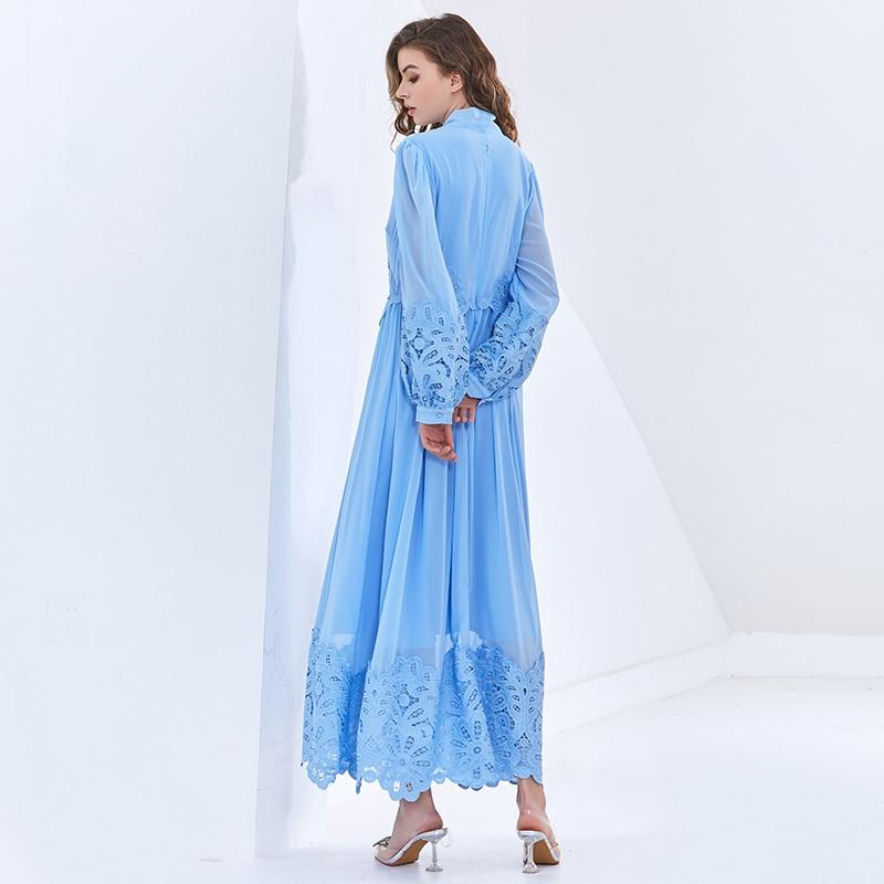 ALMIRA Retro Lace Edge Maxi Dress in colors