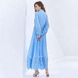 ALMIRA Retro Lace Edge Maxi Dress in colors