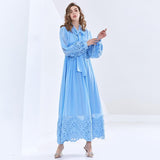 ALMIRA Retro Lace Edge Maxi Dress in colors