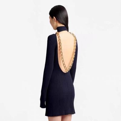 ALTHEA Low Back Knit Midi Dress