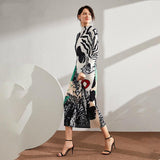 AMANDA Luxe Pleated Midi Dress