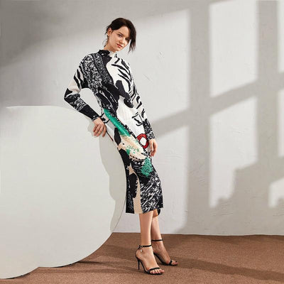 AMANDA Luxe Pleated Midi Dress