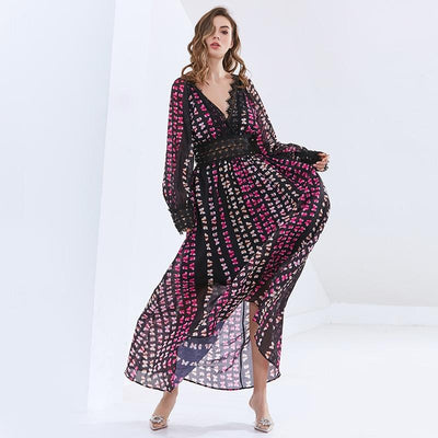 AMARA Butterfly Print Maxi Dress