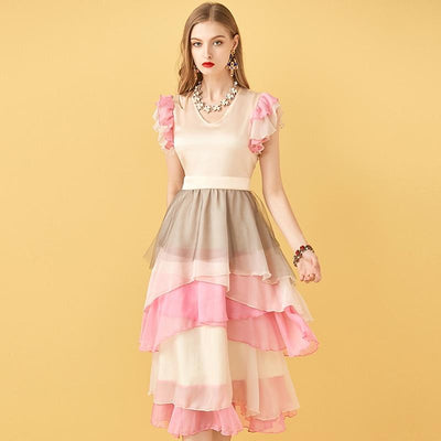 AMIRA Charming Ruffled Dress in colors
