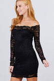 AMIRA Gorgeous Lace Mini Dress in Black