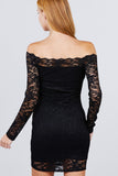 AMIRA Gorgeous Lace Mini Dress in Black
