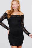 AMIRA Gorgeous Lace Mini Dress in Black