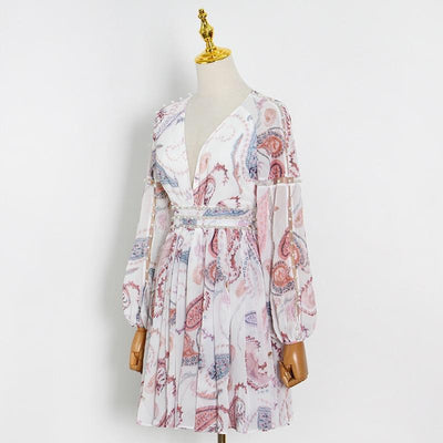 AMOR Paisley Print Mini Dress