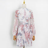 AMOR Paisley Print Mini Dress