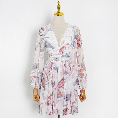 AMOR Paisley Print Mini Dress