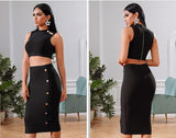 Primetime Looks-ARABEL Sleeveless Top & Skirt Two Piece Set