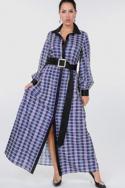 ARIDA Plaid Maxi Dress Shirt