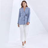 Asymmetric buckled blazer
