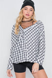 Asymmetric Neck Button Down Top
