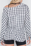 Asymmetric Neck Button Down Top