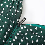 Asymmetric Neck Polkadot Crop Top