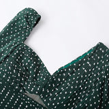Asymmetric Neck Polkadot Crop Top