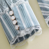 Asymmetric ruffled sheer blouse in blue-Primetime Looks