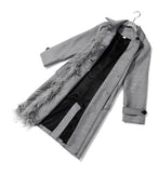 Asymmetric Spliced Feather Lapel Coat