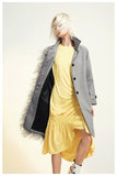 Asymmetric Spliced Feather Lapel Coat