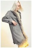 Asymmetric Spliced Feather Lapel Coat