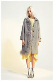 Asymmetric Spliced Feather Lapel Coat