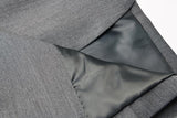 Asymmetrical Gray Lapel Button Stitch Set