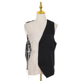 Asymmetrical web rhinestones vest