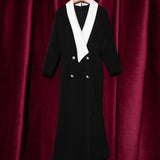 AUDREY Classy Vintage Lapel Midi Dress
