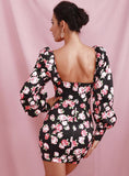 AZALEA Bodycon Bubble Sleeve Mini Dress