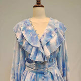 AZUMI Tie-dyed Print Layered Mini Dress