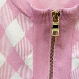 Baby Pink Plaid Crop Top