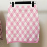 Baby Pink Plaid Mini Skirt