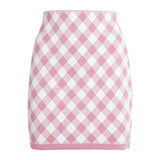 Baby Pink Plaid Mini Skirt