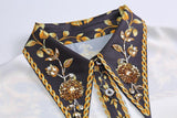 Primetime Looks-Beaded pant suit in black and gold print