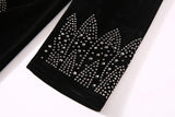 Primetime Looks-Beaded velvet evening shorts set
