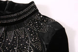 Primetime Looks-Beaded velvet evening shorts set