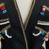 Belted Embellished Luxe Jacket