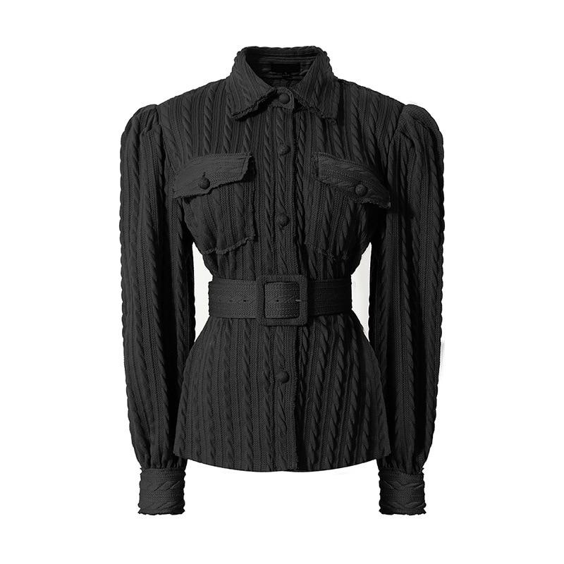 Belted Knit Blouse in colors