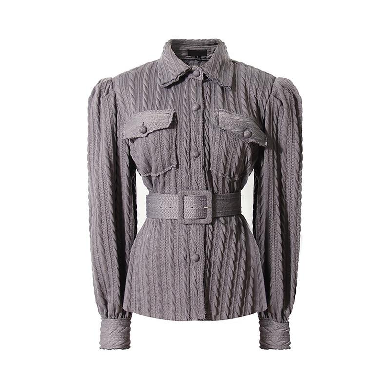 Belted Knit Blouse in colors