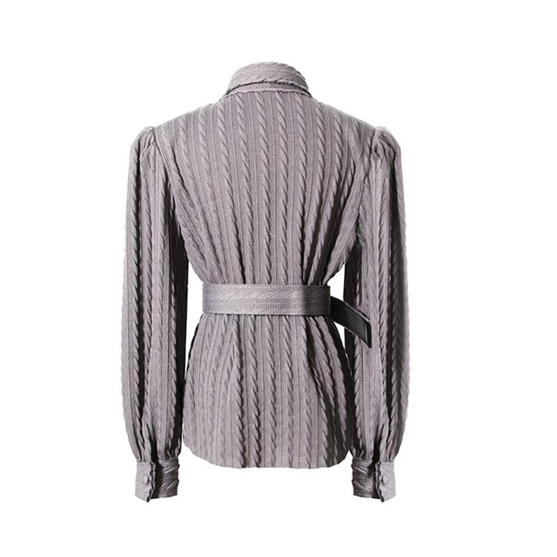 Belted Knit Blouse in colors