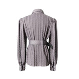 Belted Knit Blouse in colors
