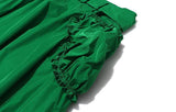 Belted Pockets With Sashes Ruched Skirt