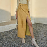 Belted Wrap Maxi Skirt