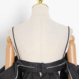BETINA Open Sleeve High waist Mini Dress