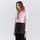 Primetime Looks-Black and pink elegant blazer